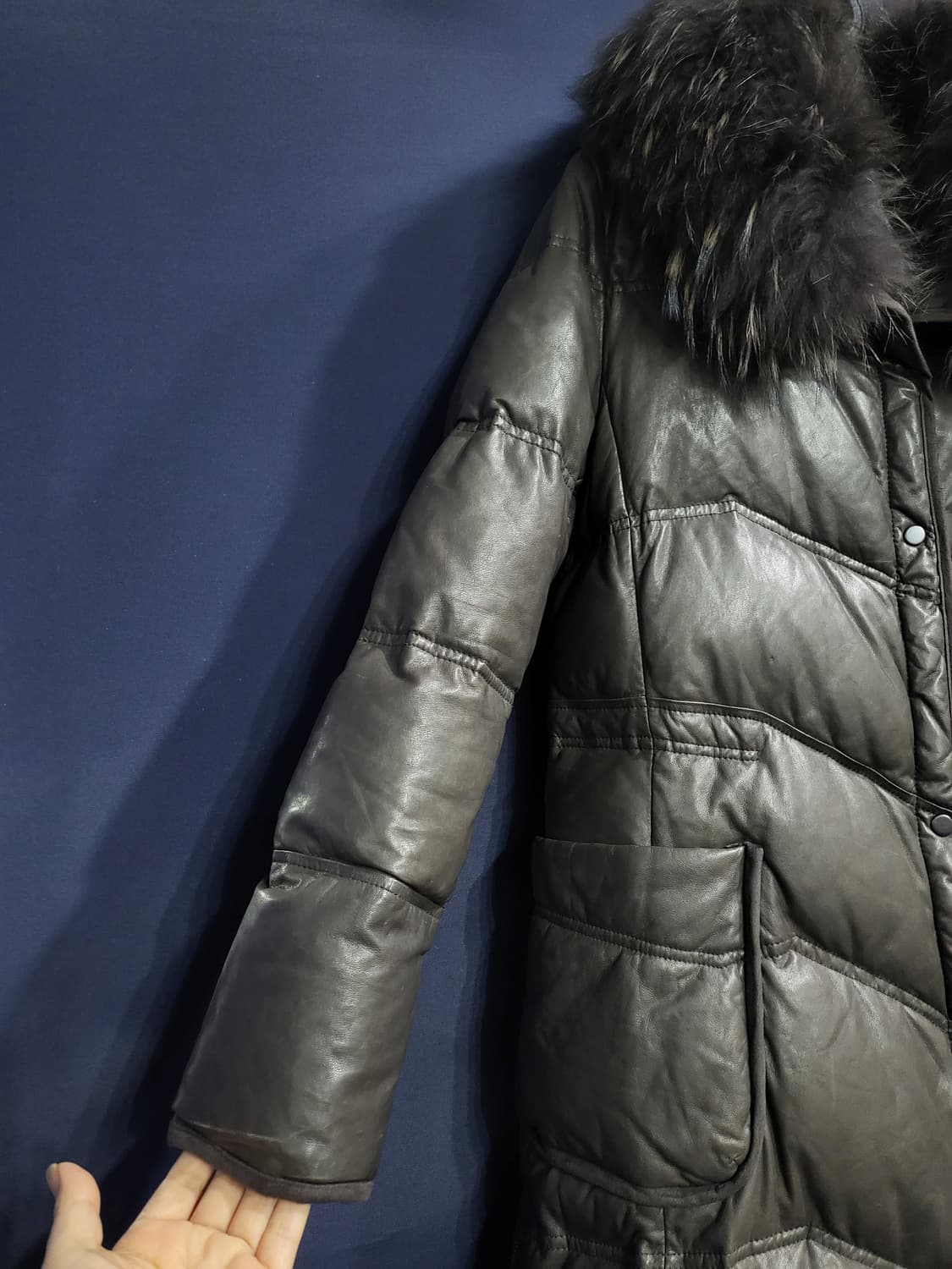 샤트렌 덕다운 모피 양가죽 패딩 상품이미지3