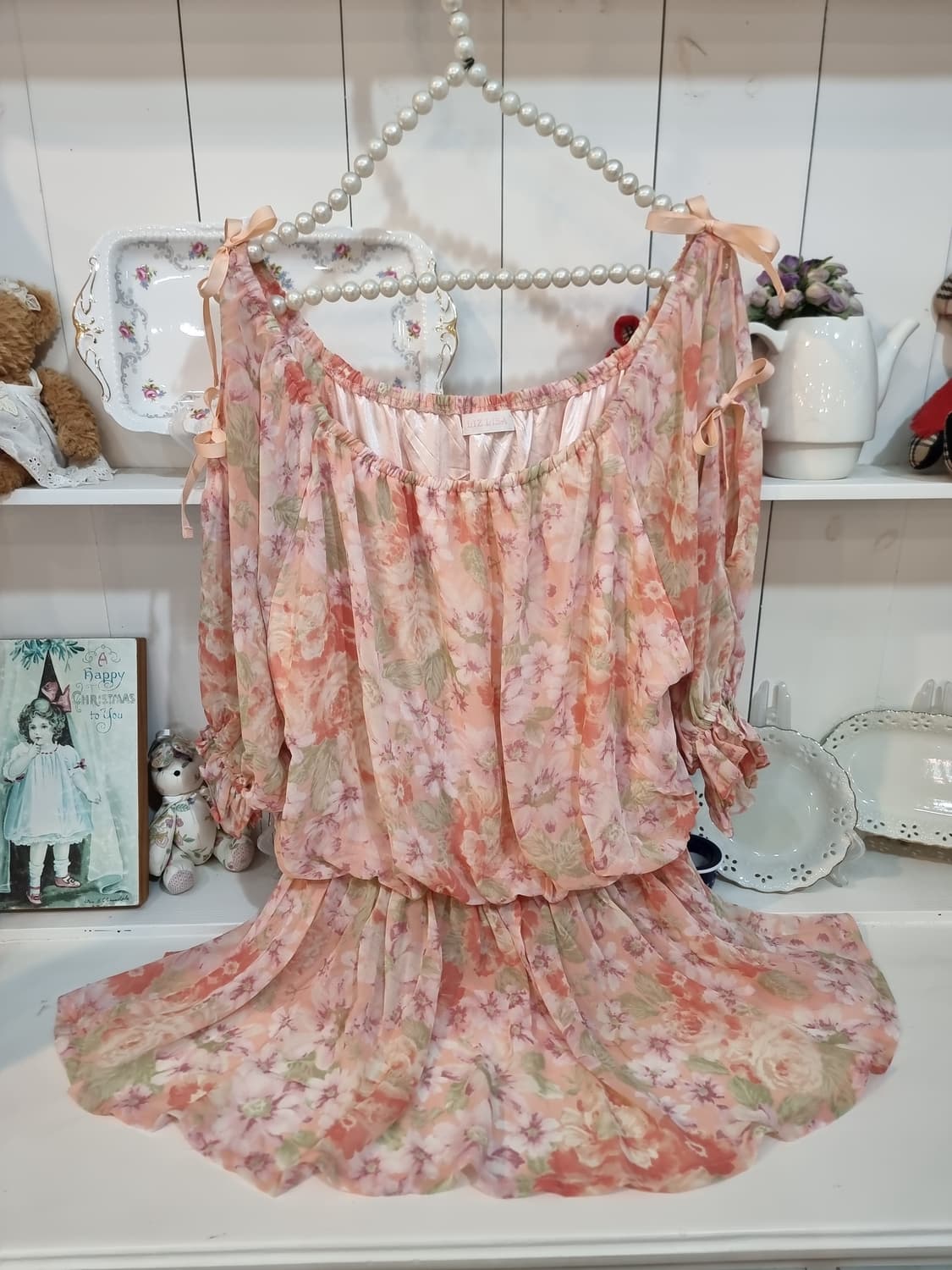 리즈리사 플라워 시폰 튜닉형원피스 상품이미지1