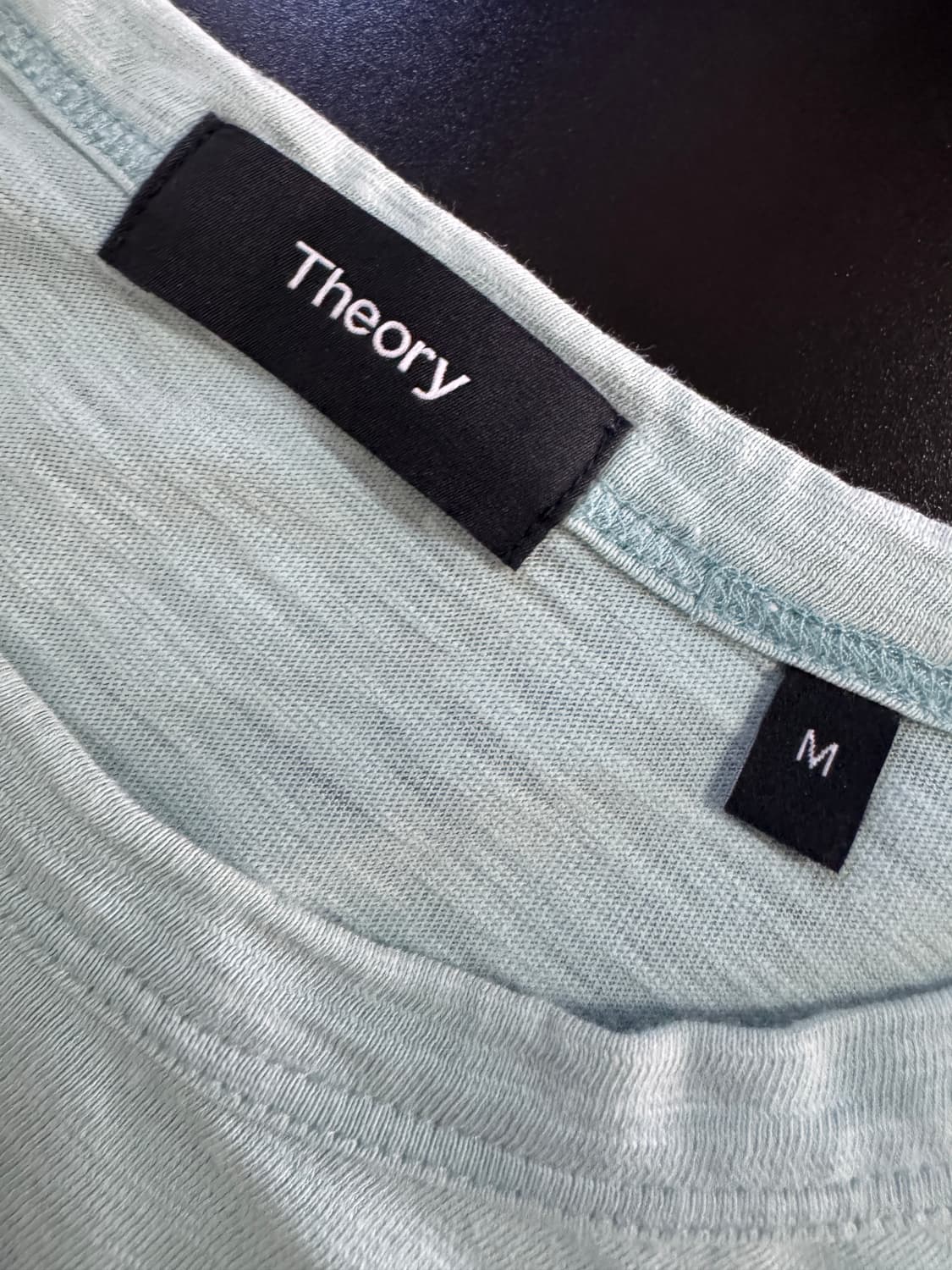 정품!! 띠어리 옴므 Theory 무지 민트 반팔 티셔츠 M 상품이미지3