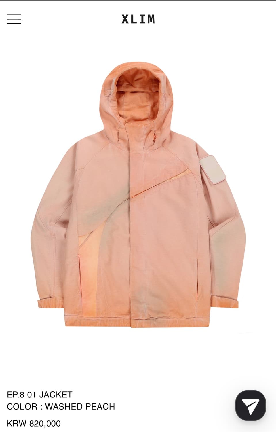 !!새상품!!Xlim ep. 8 01 jacket washed peach 상품이미지1