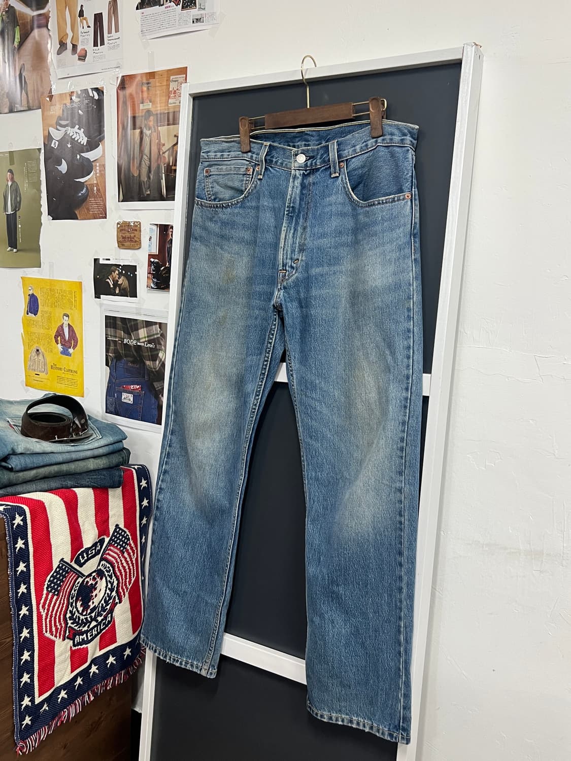 Levis 리바이스 551z 릴랙스드 스트레이트핏 연청 데님 팬츠 상품이미지9