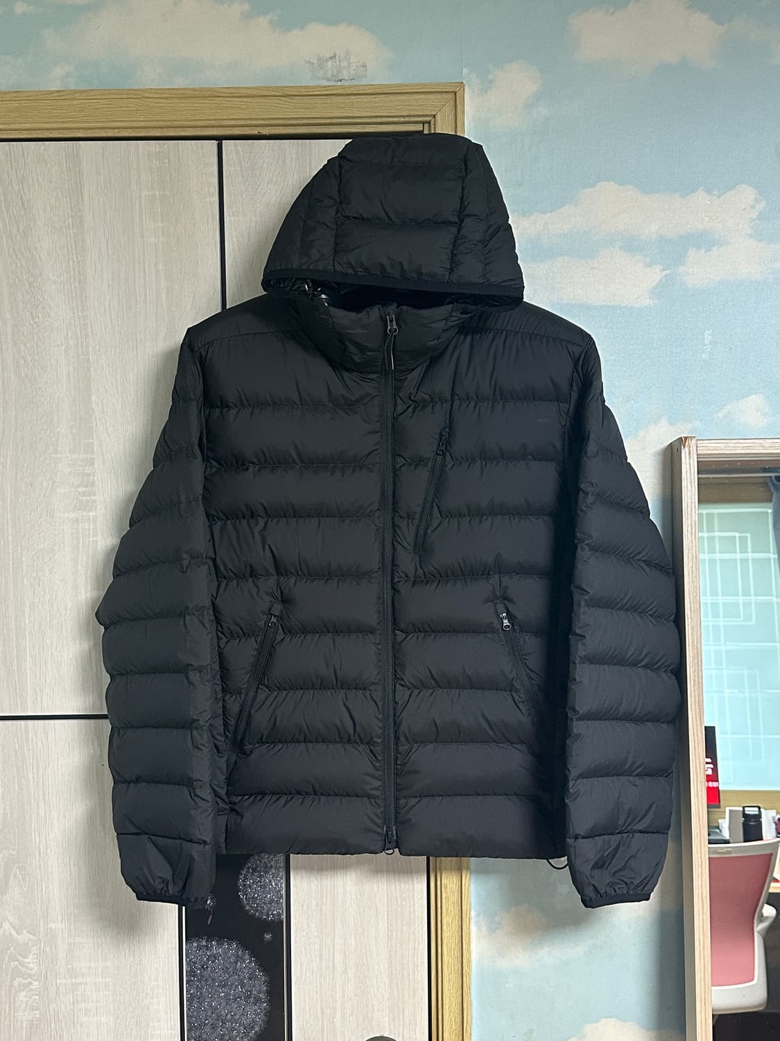 (새상품/XL) 무탠다드 시티 레저 후디드 라이트 다운 재킷 [블랙] 상품이미지2