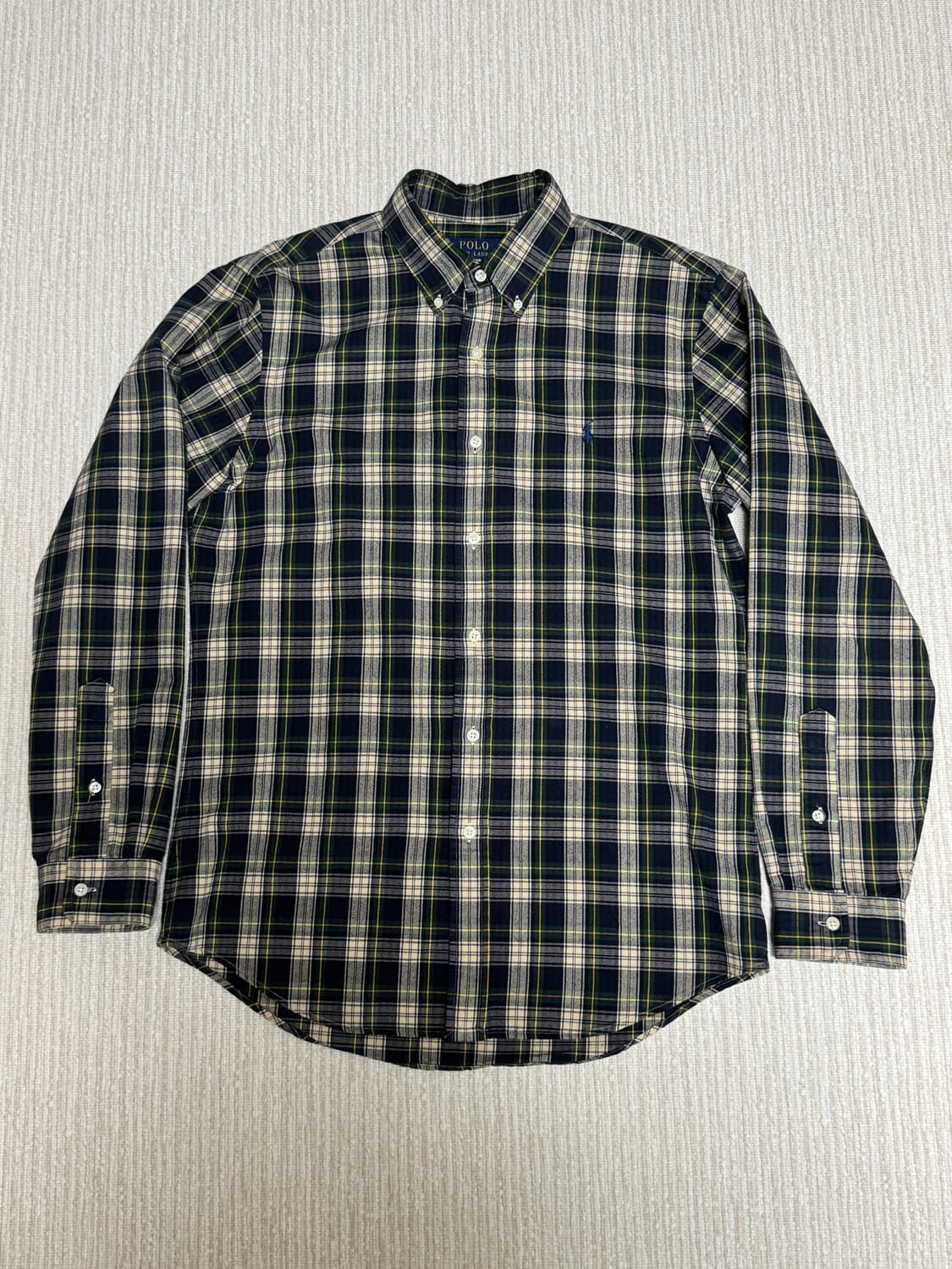 M) 폴로 셔츠 체크 커스텀핏 상품이미지1