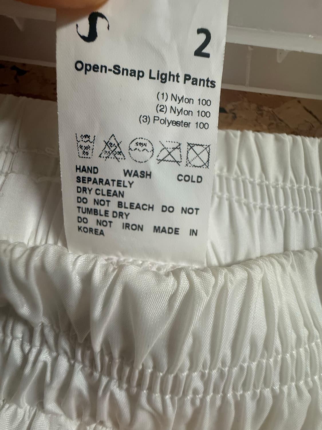 오호스 팬츠 Open Snap Light Pants / White  상품이미지4