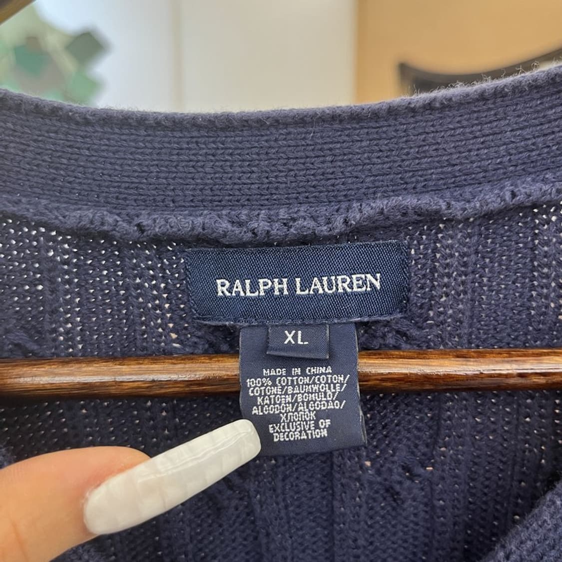 폴로 랄프로렌 Y2K 캐주얼 모리 딱붙핏 꽈배기 가디건 XL C10944 상품이미지5