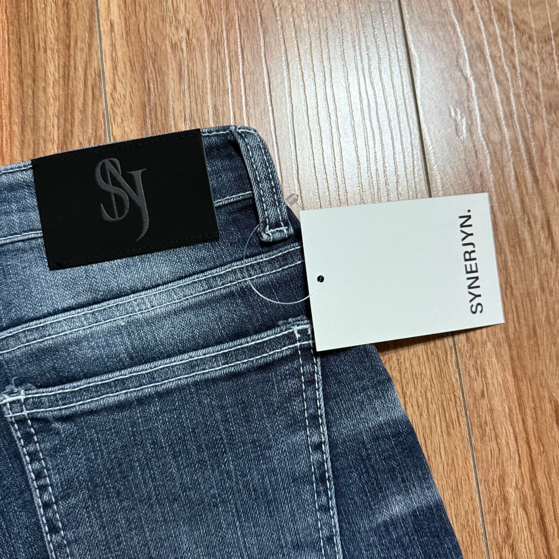 [새상품] 시너진 브러쉬 캣 워싱 데님팬츠 블루 상품이미지8