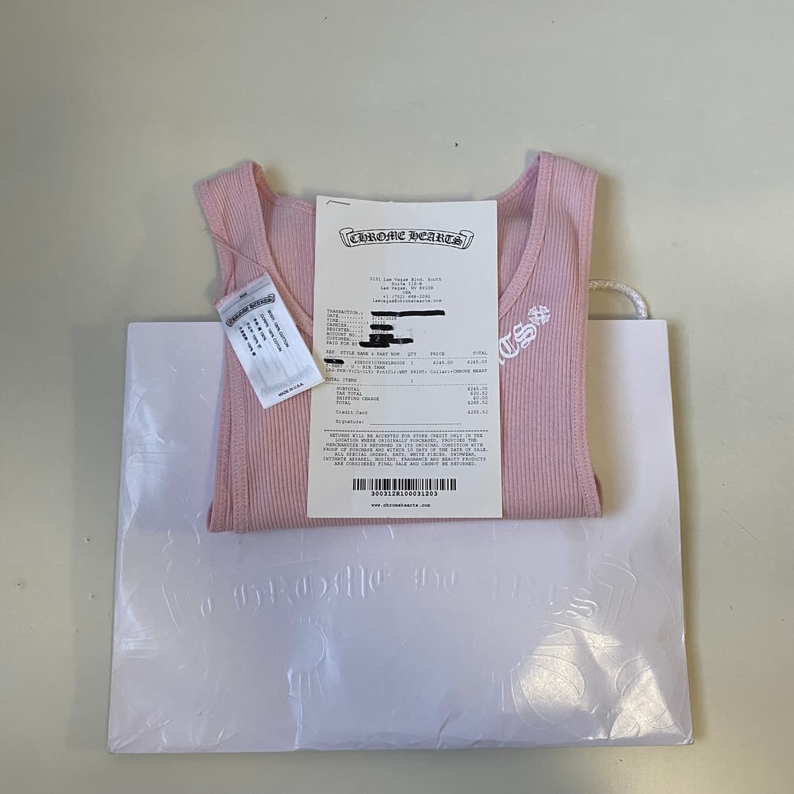 [L] 크롬하츠 러브유 스크립트 탱크탑 핑크 상품이미지10