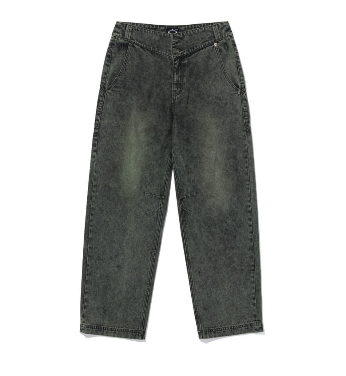 새상품)미스치프 워시드 슬라우치 진 블랙그린 M 상품이미지1