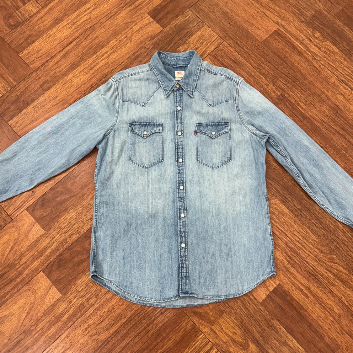 L 리바이스 워싱 데님 웨스턴 남방 셔츠  상품이미지3