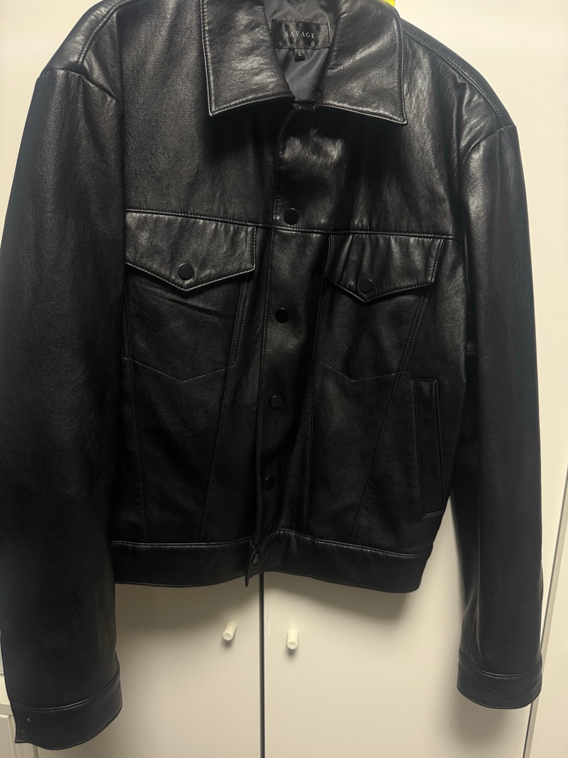 savage faux leather trucker L 착샷 o 상품이미지2