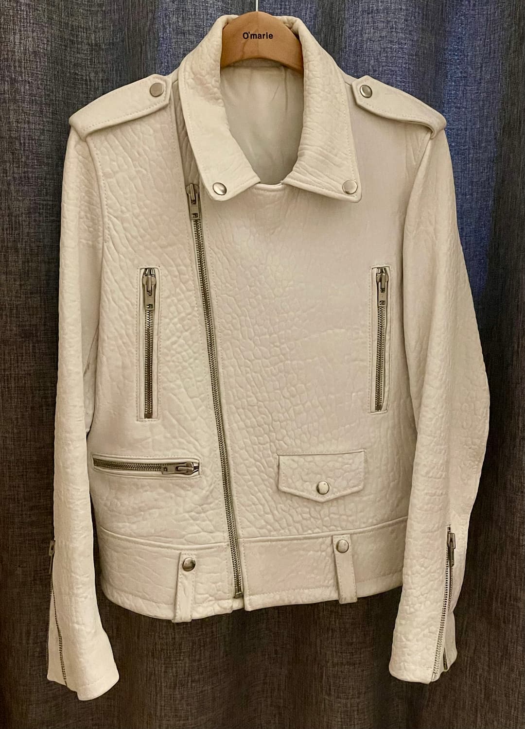 리얼 램스킨 라이더자켓 / 화이트 상품이미지8