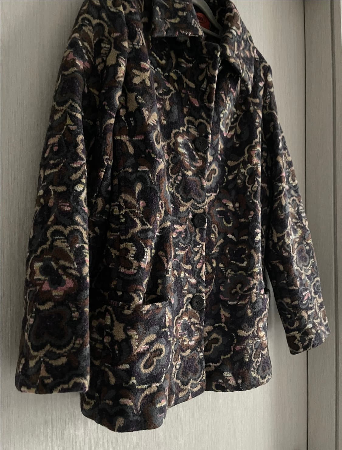 미쏘니 플라워 패턴 울 자켓 코트 상품이미지2