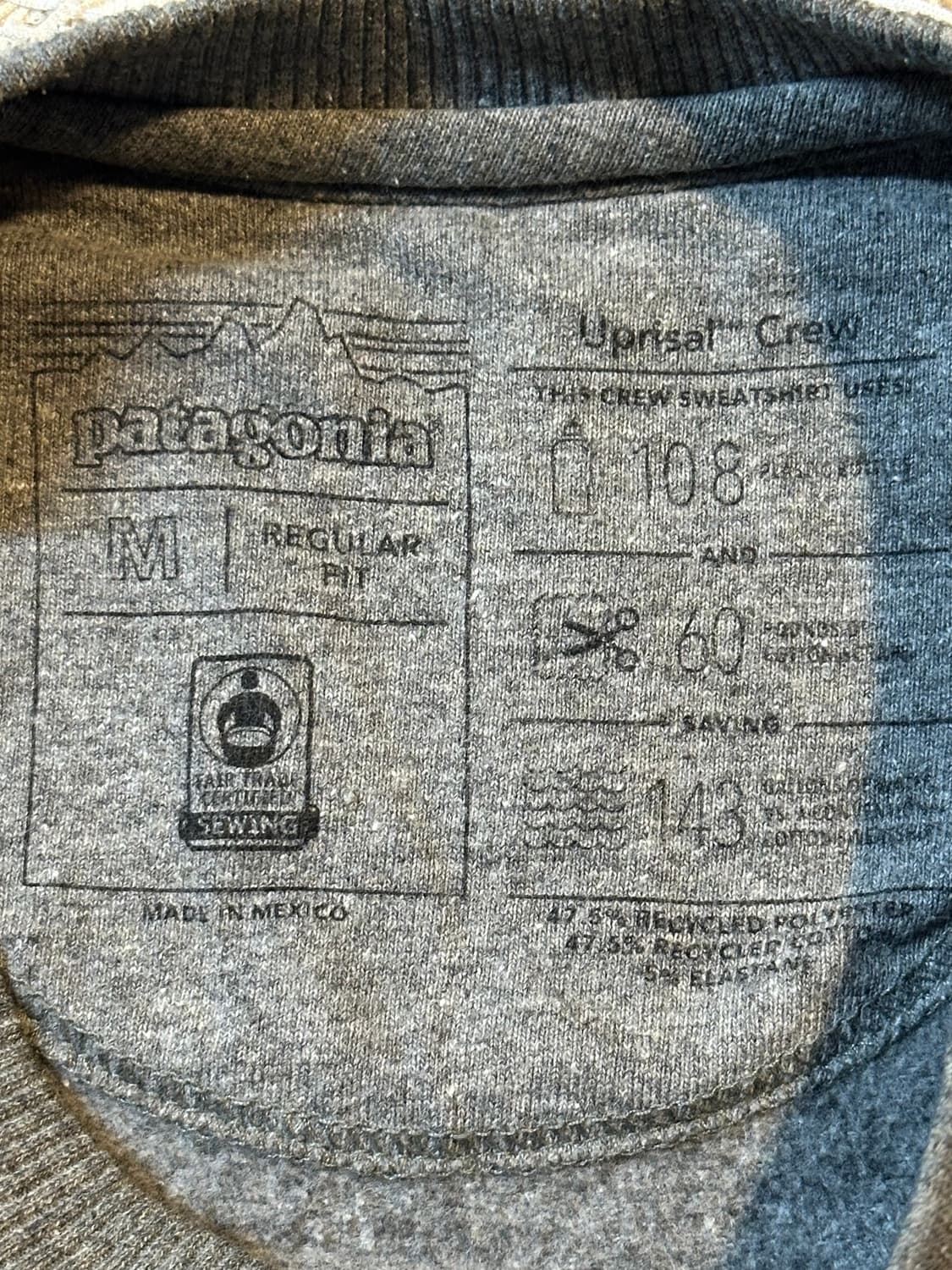 파타고니아 PATAGONIA P-6 스몰패치 맨투맨 그레이 상품이미지7