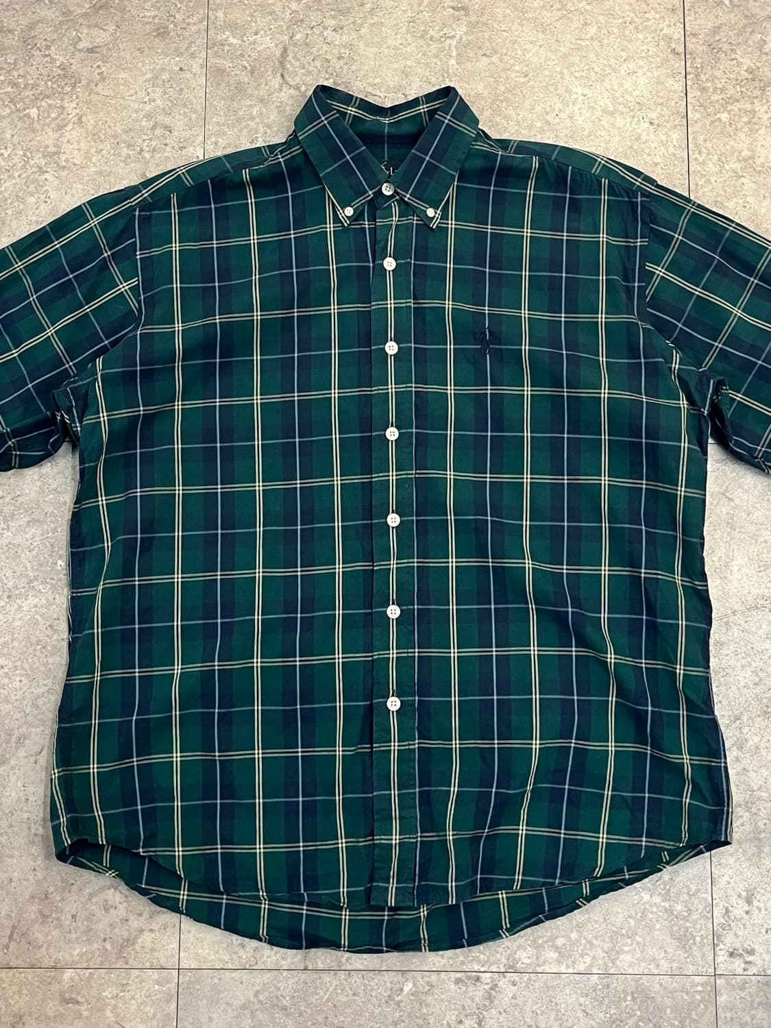 폴로 랄프로렌 체크 반팔 셔츠 그린 100 #csz3397 상품이미지4