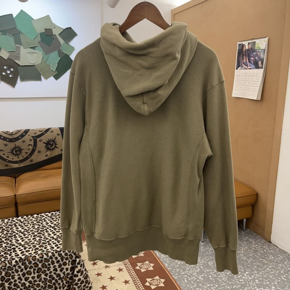 챔피온 리버스위브 빈티지 올리브카키 후드티 L C09539 상품이미지4