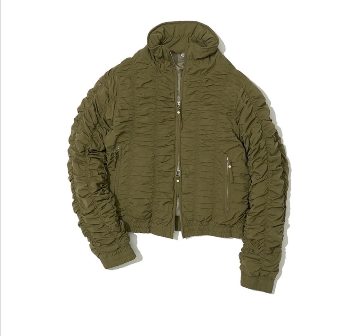 파르티멘토 우먼  3M 셔링 트랙 자켓_카키 상품이미지4