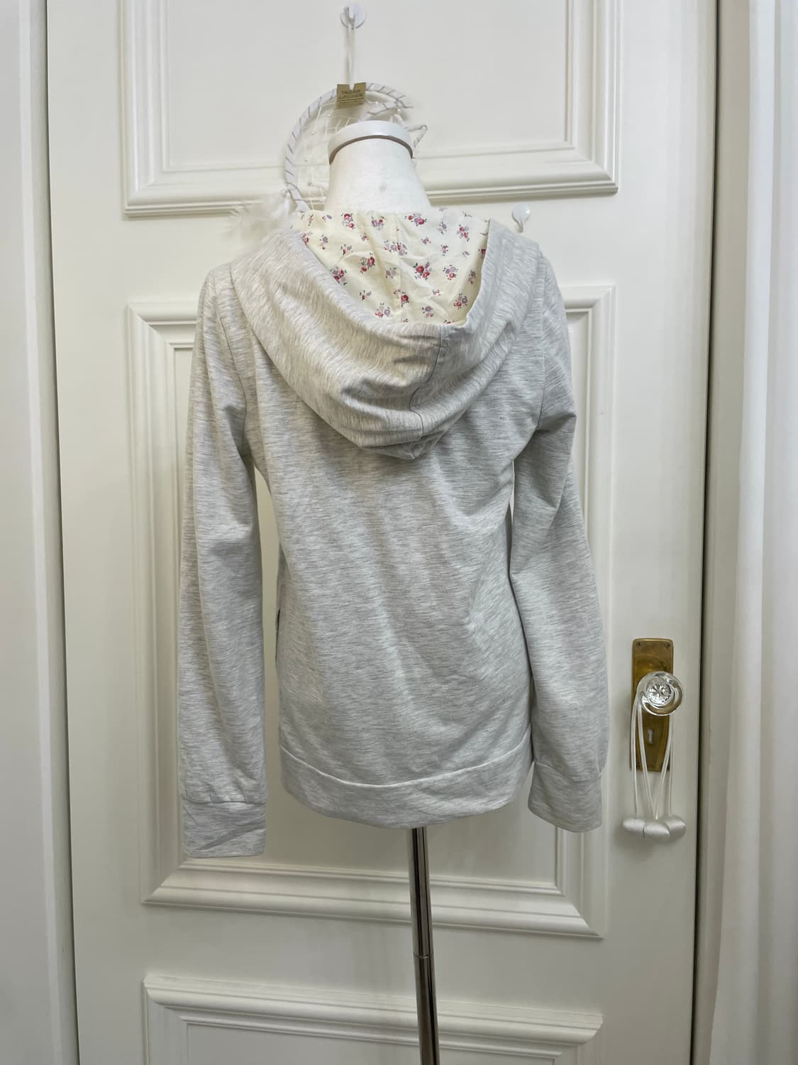 melange gray hoodie flower mori hoodie - 상품이미지3