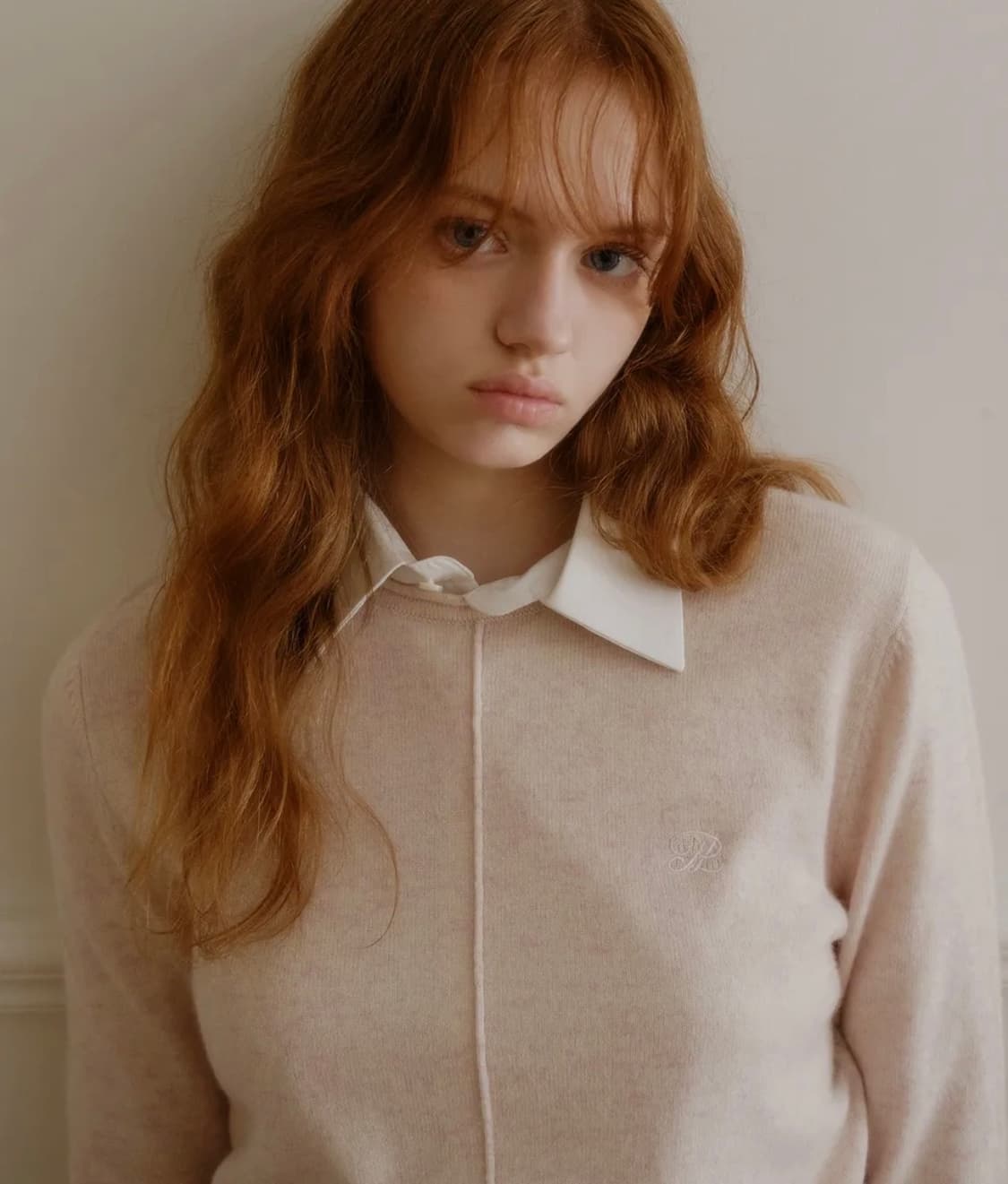 PLAC 플랙 리니어 라운드넥 니트 라이트 핑크 상품이미지1