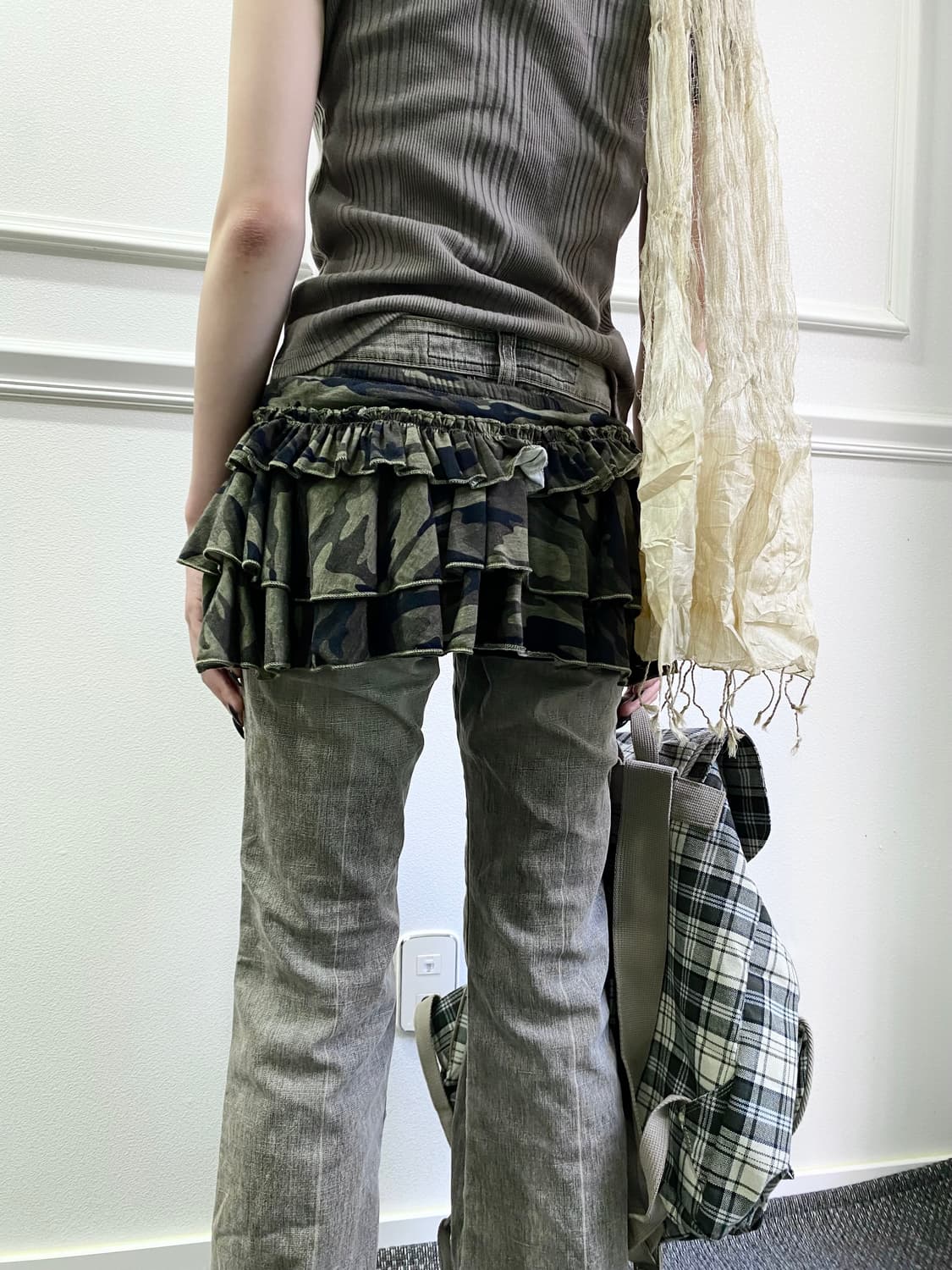 [ROMWE] Camo Pattern Layered Short Skirt 상품이미지9