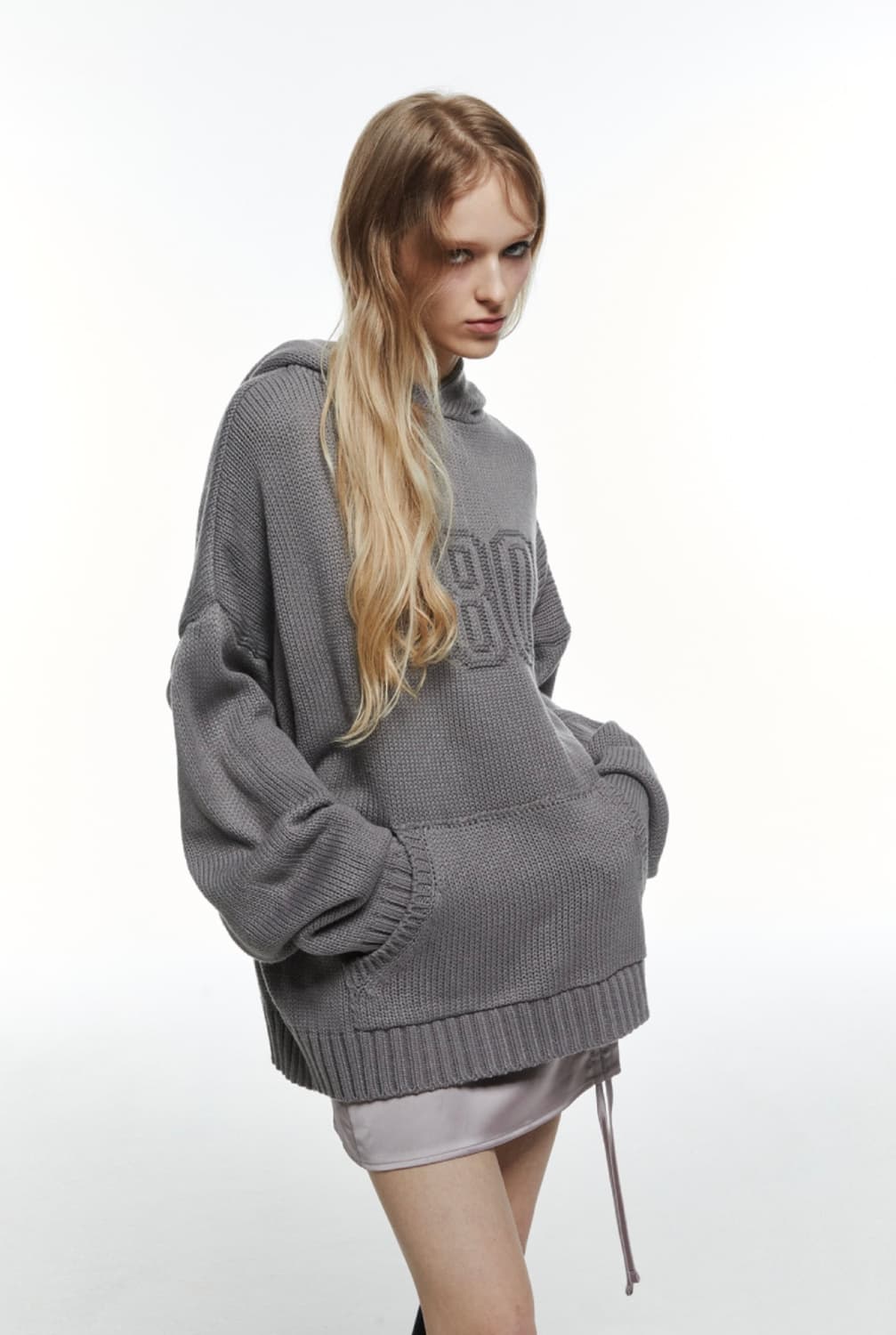 쓰리투에이티 KNIT HOODIE (GREY) 상품이미지4