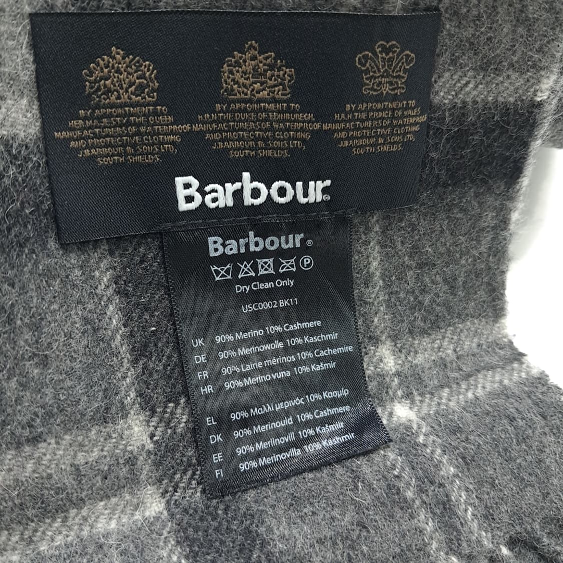 MX329 바버 그레이 타탄체크 메리노 캐시미어 목도리 머플러 상품이미지5