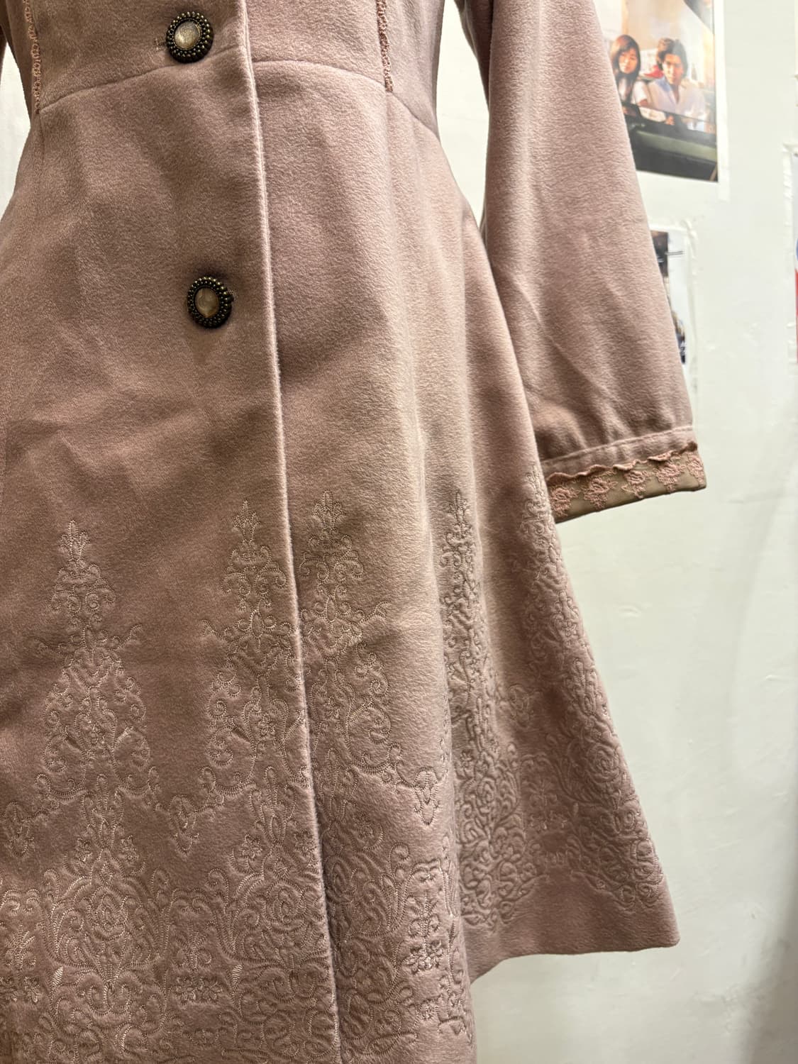 axes femme 엑시즈팜 플라워 자수 핑크 코트 상품이미지3