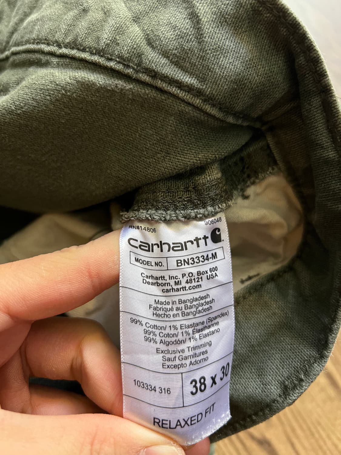 [38]칼하트 USA 더티워싱 모스그린 더블니 워크 팬츠 상품이미지9