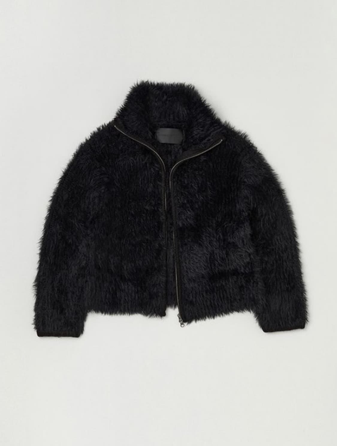 낫띵에브리띵 VEGAN FUR KNIT JACKET IN BLACK 상품이미지3