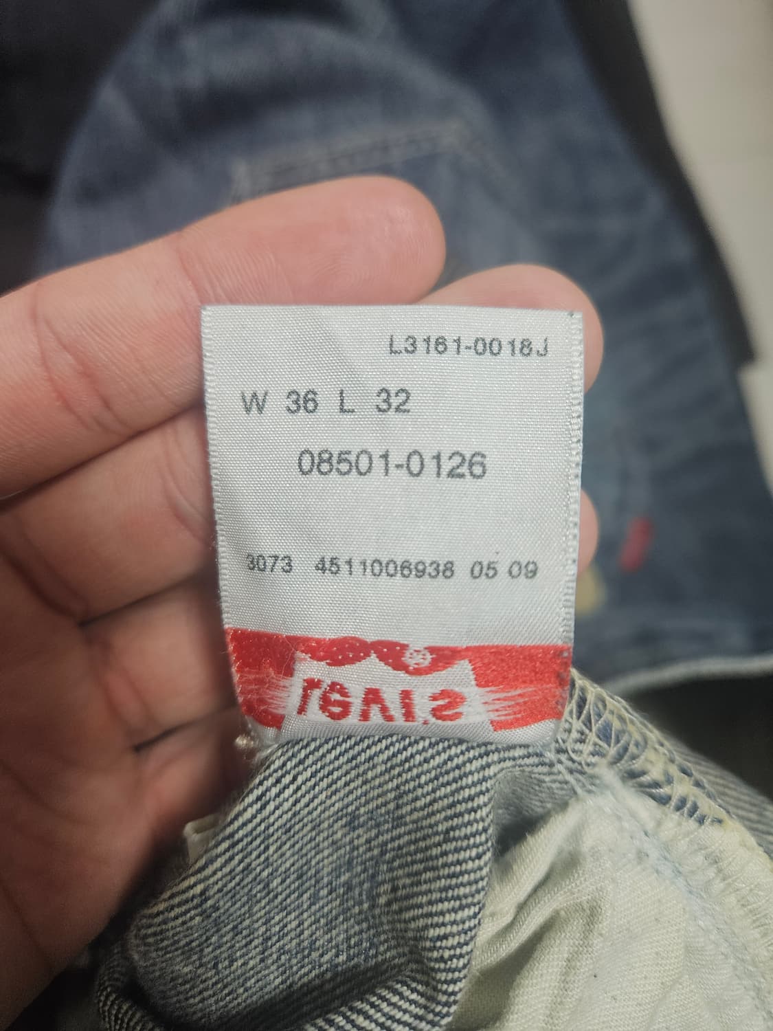00’s 리바이스 569 흑청 데님 36/32 상품이미지5