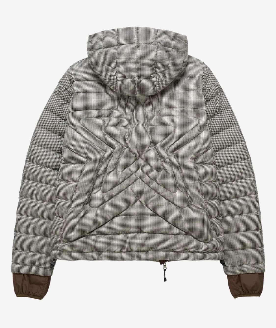 단델 경량패딩 다운자켓 체크 베이지 상품이미지3