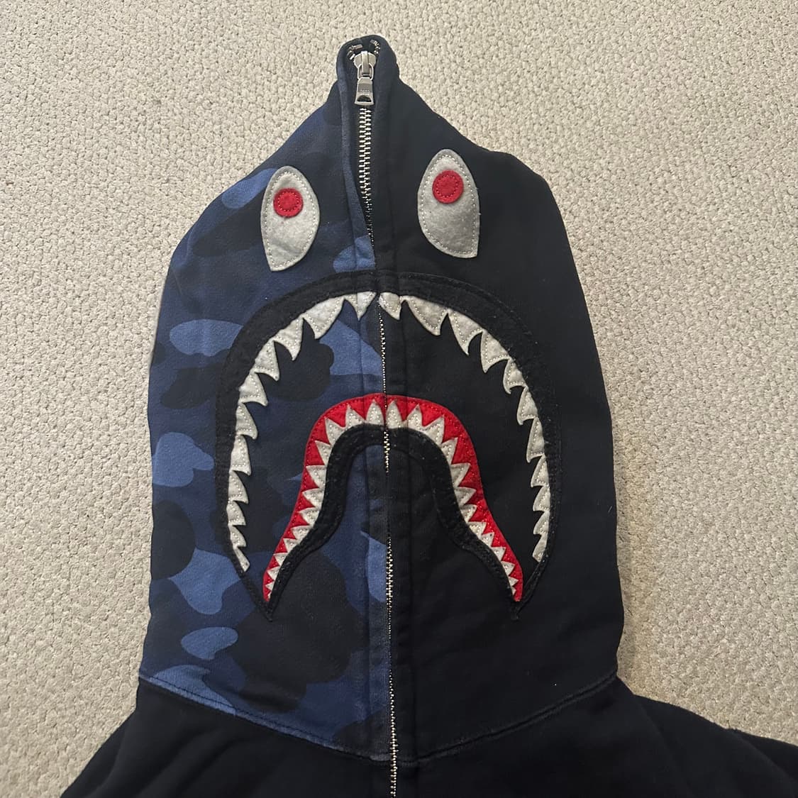 베이프(BAPE) 반카모 청계 샤크 후드 집업 상품이미지3