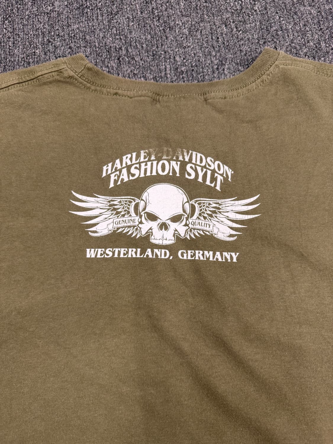L) 할리데이비슨 빈티지 독수리 프린팅 올리브 반팔 티셔츠 상품이미지6