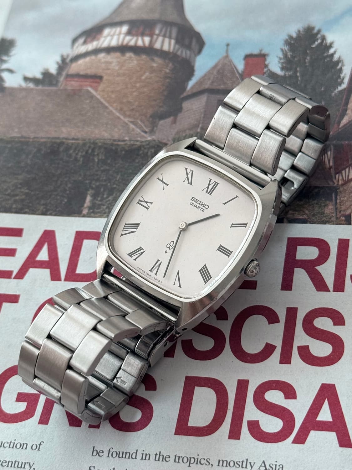 Seiko 세이코 쿼츠 스퀘어 로만 인덱스 1987 상품이미지5