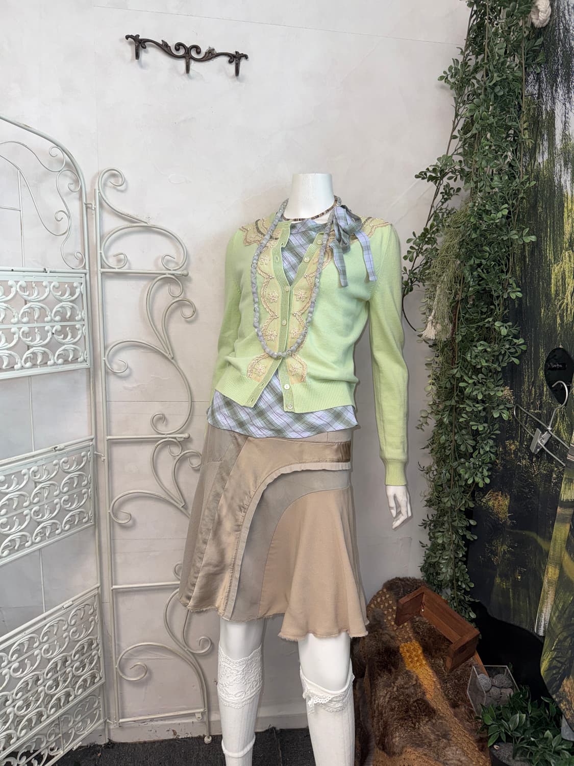 Keith pistachio beads 캐시미어/앙고라/울 가디건 상품이미지1