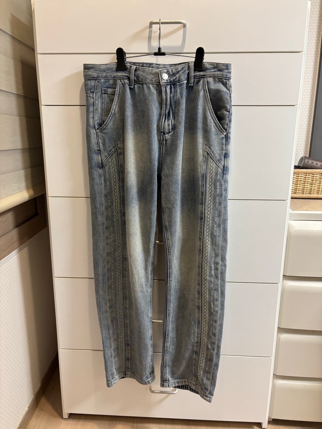 일본 데님 브랜드 peak-blue 드레이프 와이드 청바지 상품이미지5