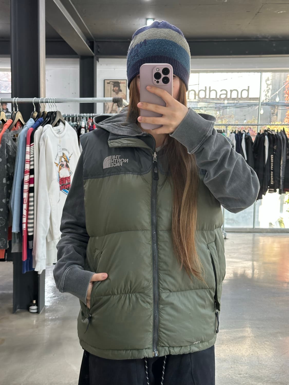 노스페이스 00s OG 말차 눕시700 패딩베스트 상품이미지4