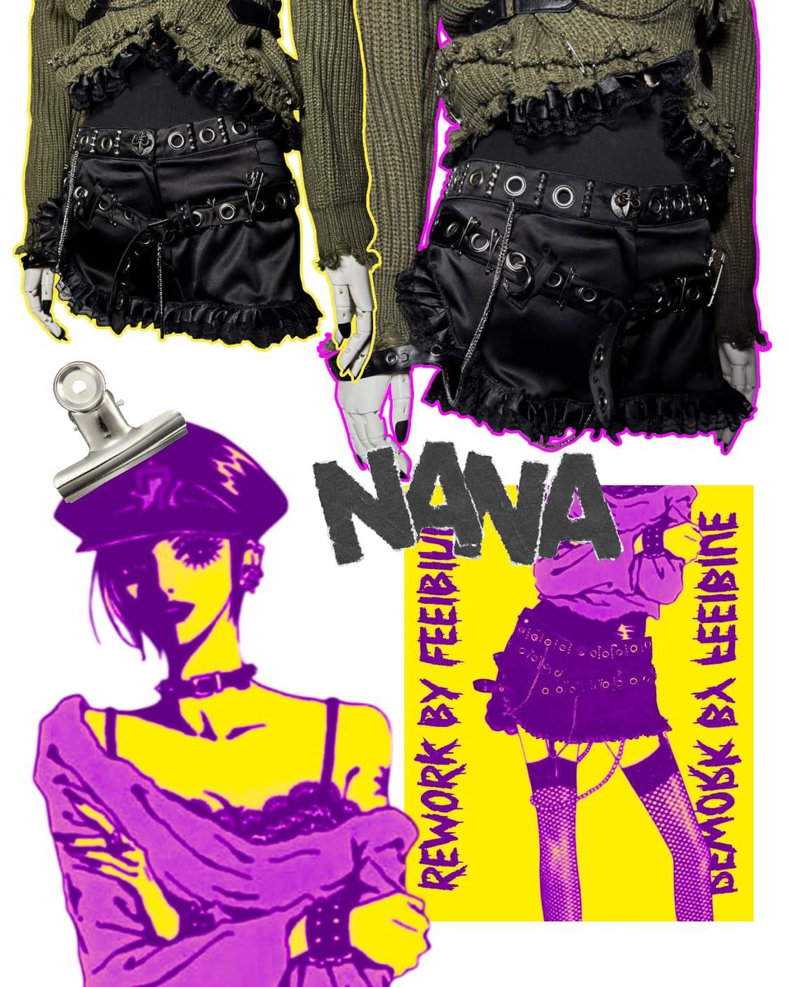 REWORK 032 Black Punk Laced Skirt 상품이미지2