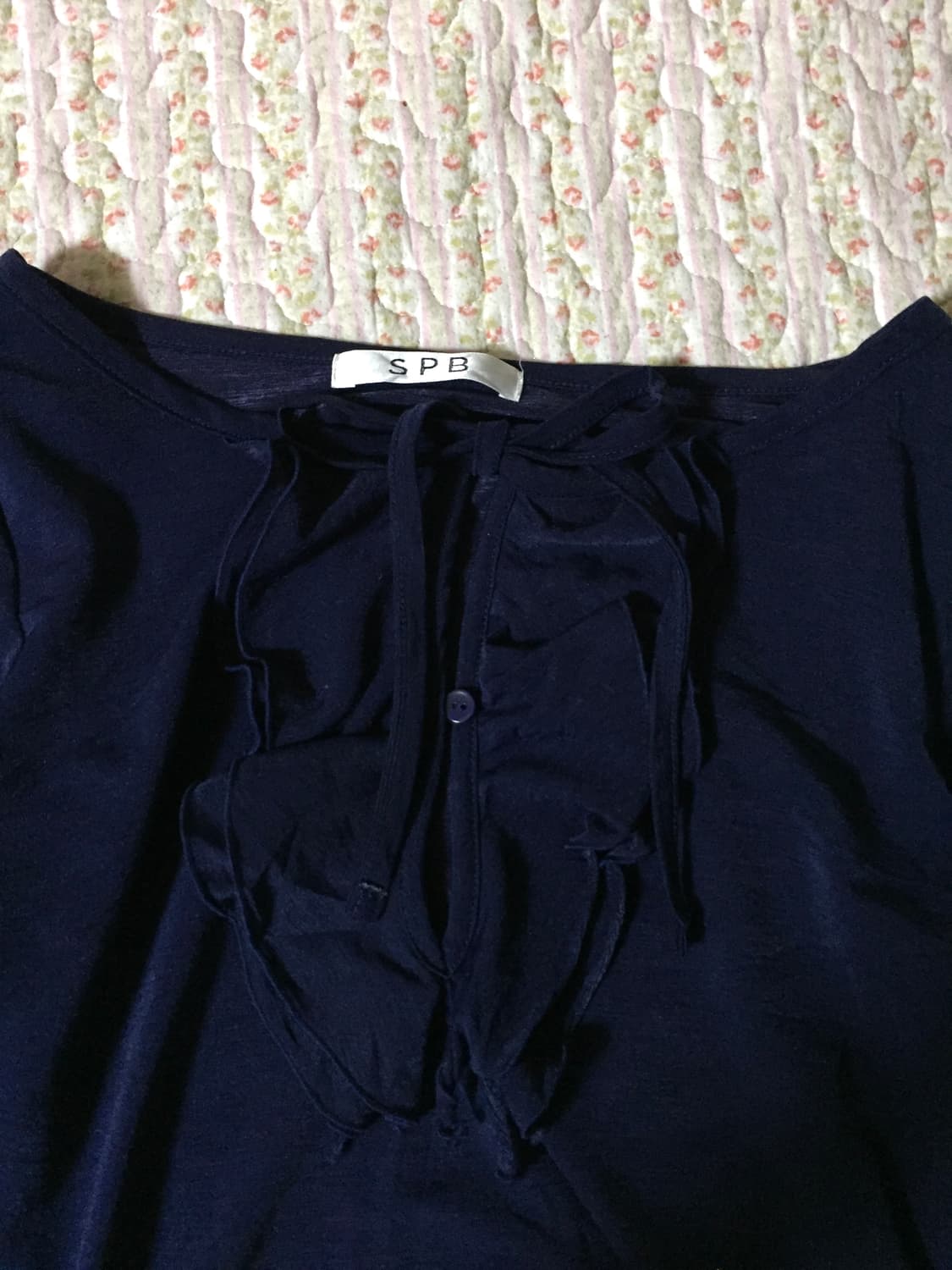 Vintage navy blouse 상품이미지3
