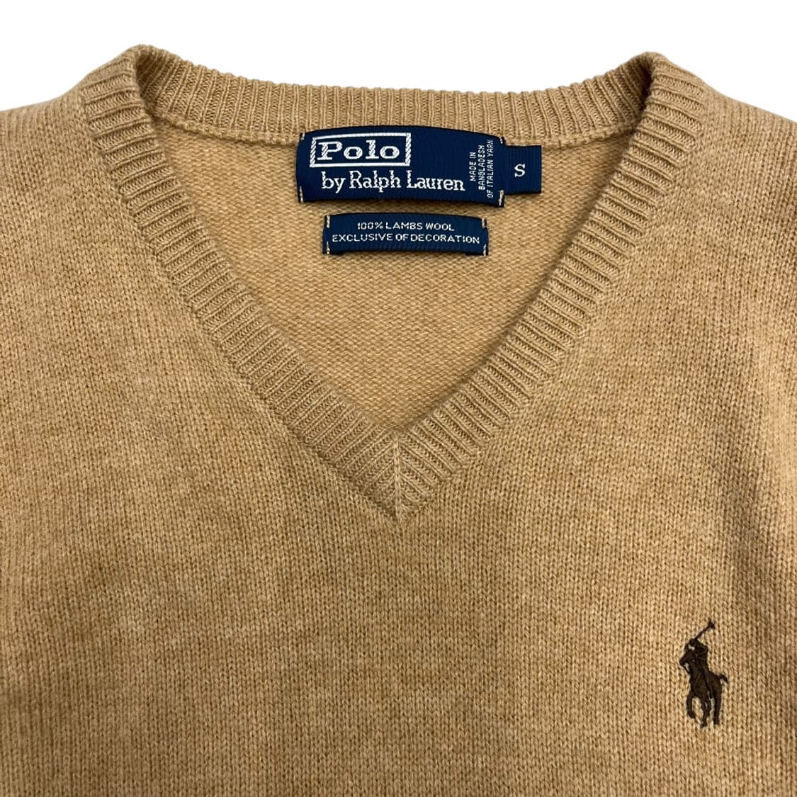 플로 랄프로렌 브라운포니 베이지 브이넥 니트 S 상품이미지4