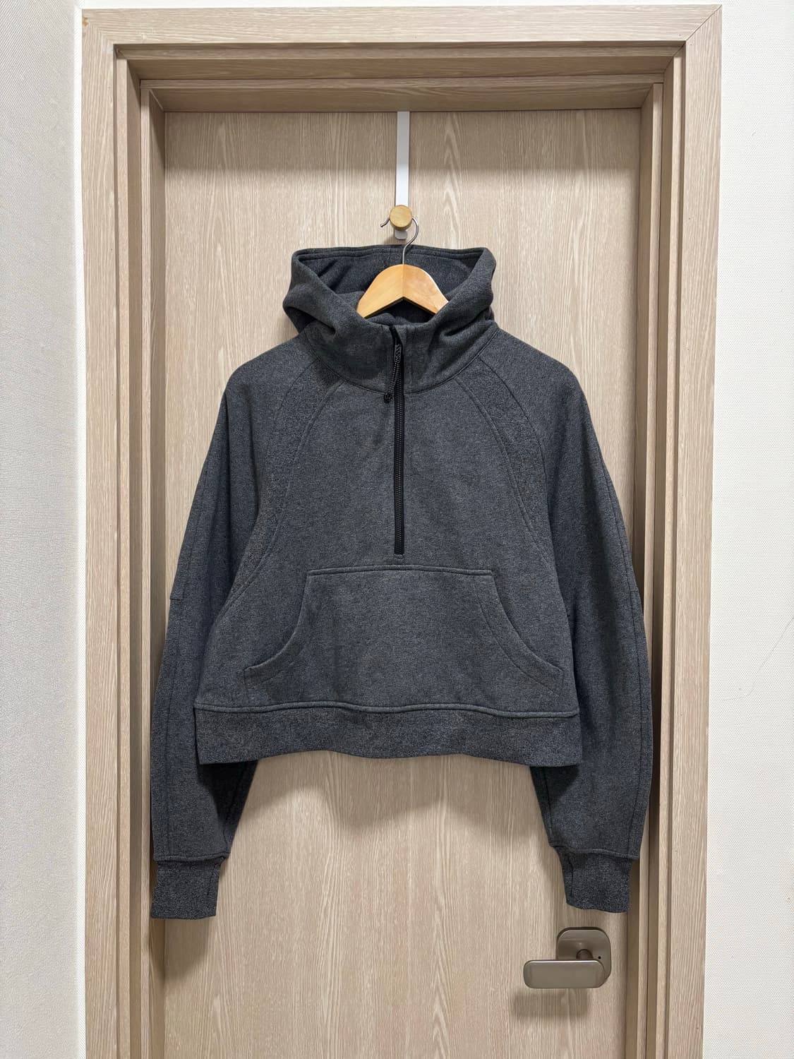 미착용)룰루레몬 스쿠바 오바사이즈드 하프집업 기모후드M~L/그레이 상품이미지2