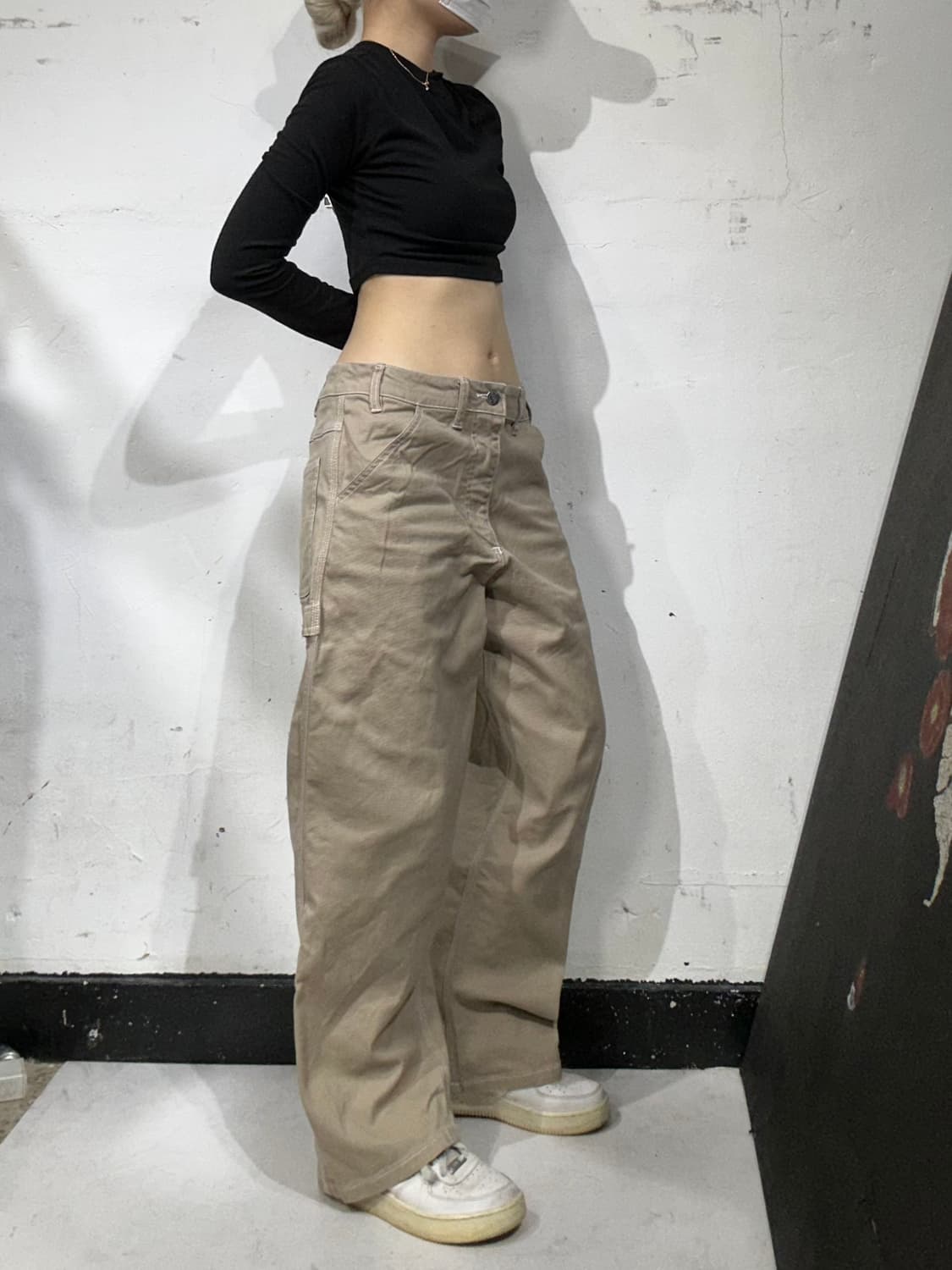 나이키 베이지 캔버스 와이드 카펜터 워크 데님 팬츠 L 상품이미지1