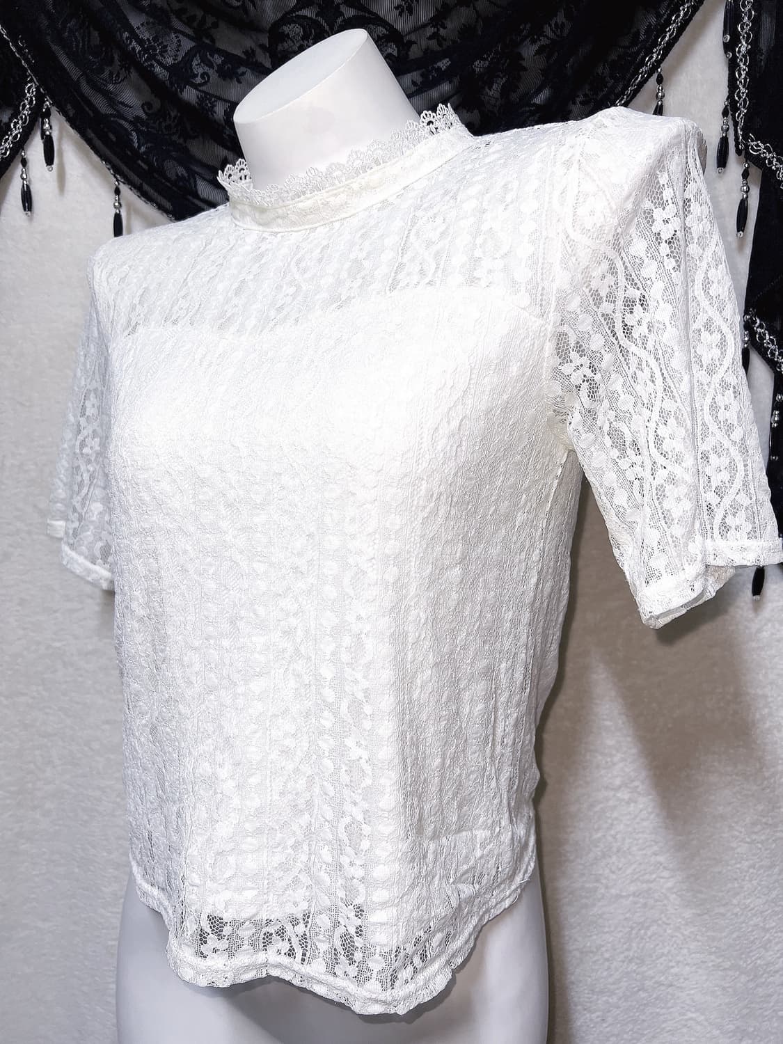 로맨틱고딕 엔젤릭 고스로리 화이트 레이스 로걀탑 히메갸루 양산형 핀터 상품이미지5