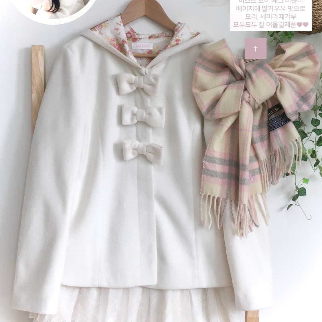 LIZ LISA 리즈리사/ 리본 후드 숏코트 반코트 히메갸루 달천깔  상품이미지1