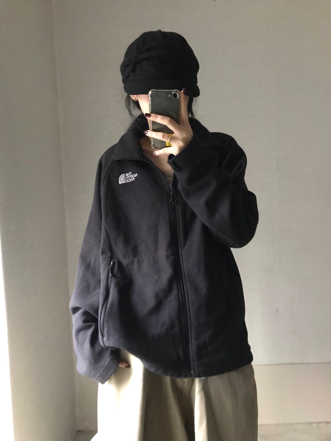 노페 블랙 오버핏 후리스 상품이미지4