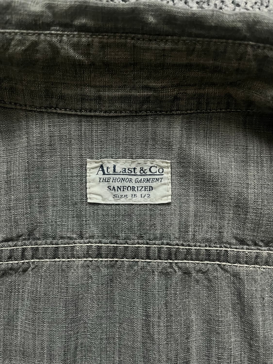 타임원클로딩 엣라코 그레이 워크 셔츠 15 1/2 상품이미지4