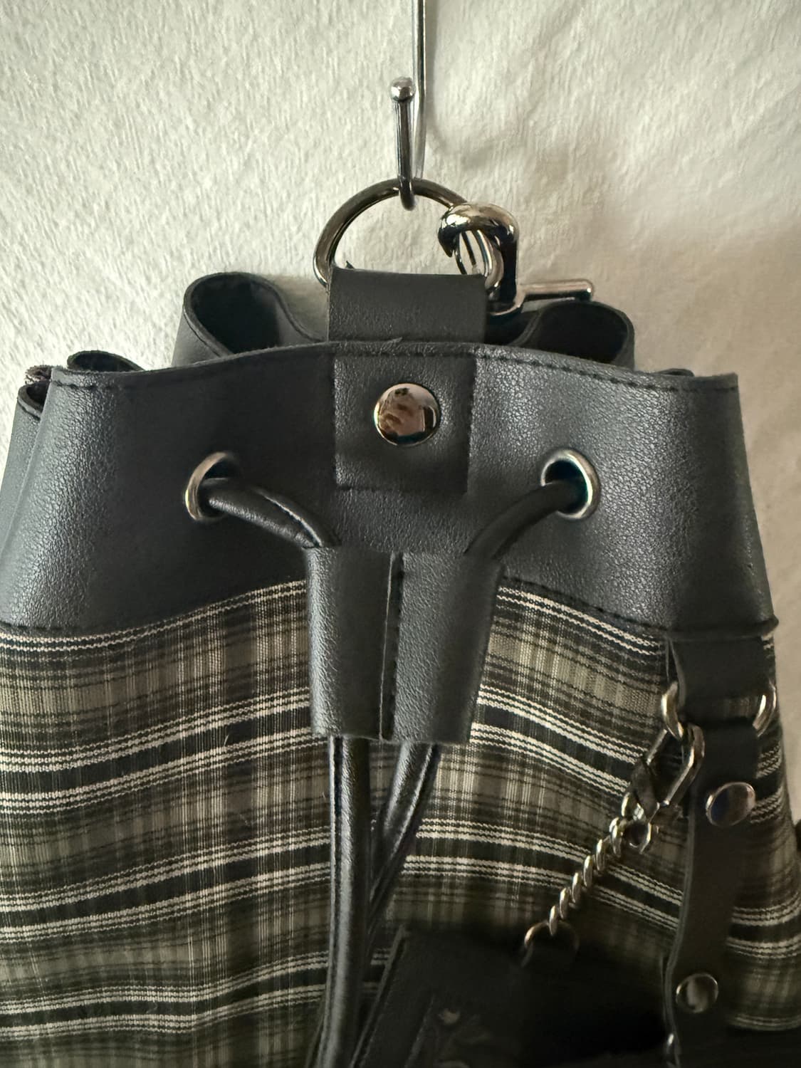 [FILLINTHEBLANK] 필인더블랭크 체크 드로우스트링 백 상품이미지3