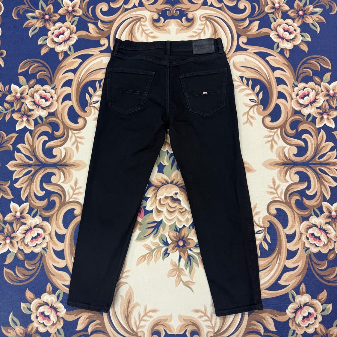 (30)타미힐피거 타미진스 블랙 데님팬츠(크롭 릴렉스드핏) 상품이미지1