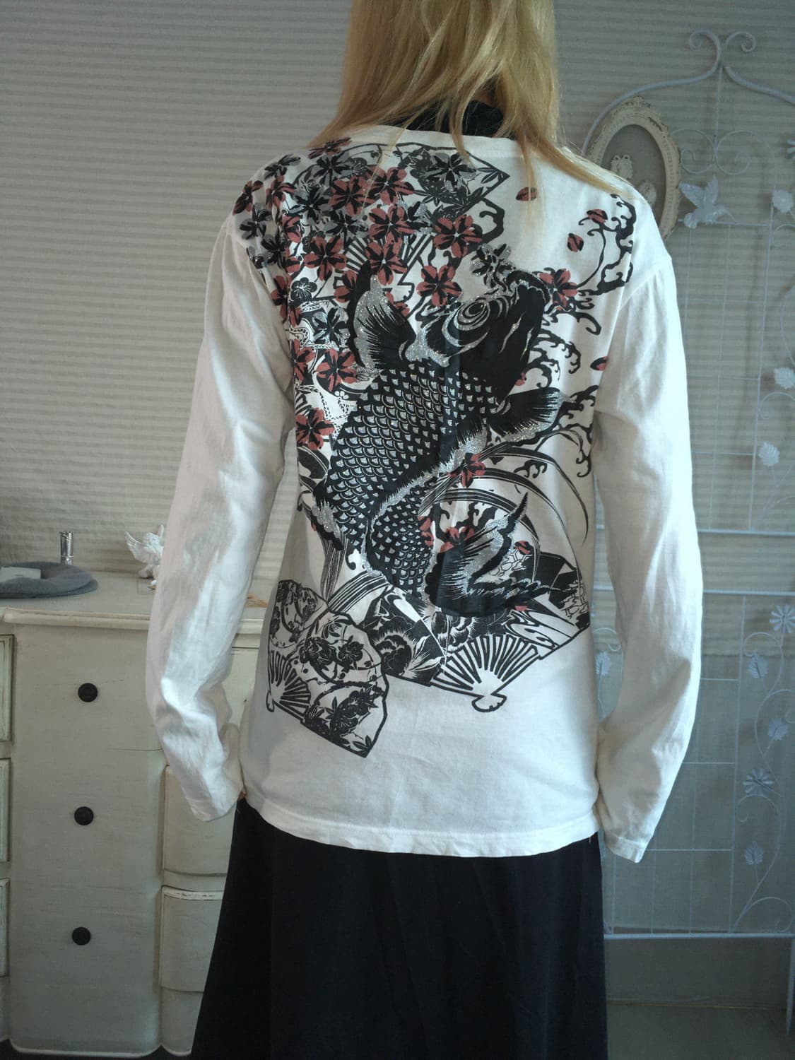 일본빈티지 오리엔탈 프린팅 긴팔 티셔츠 상품이미지6