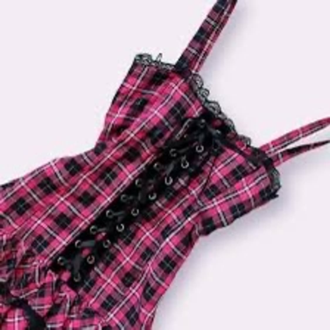 핑크 체크 펑크 원피스  상품이미지1