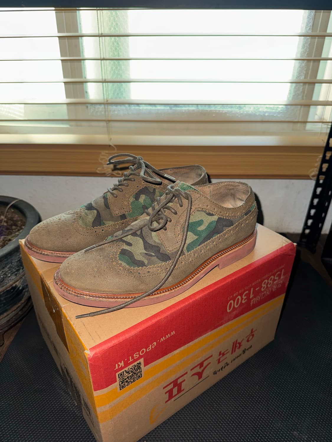 폴로 카모 스웨이드 윙팁 브로그 슈즈 US8 상품이미지1